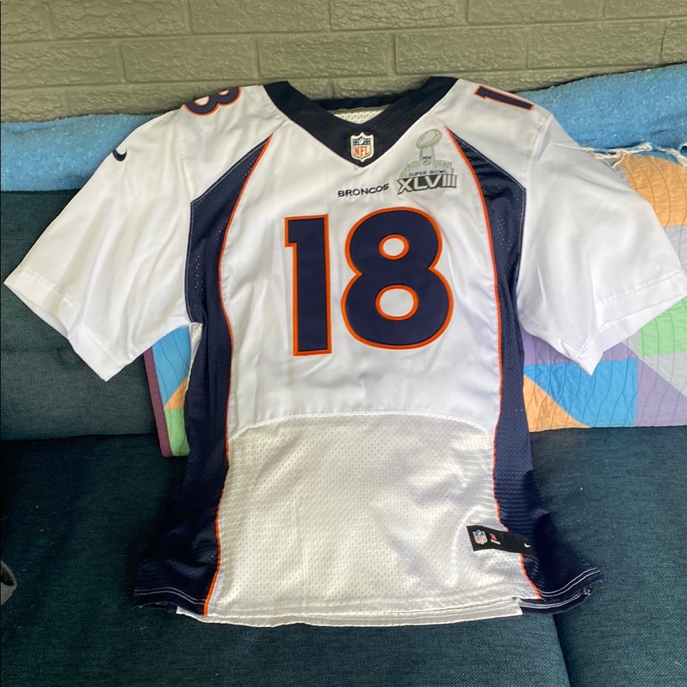 Nike White and Blue Men's Jersey